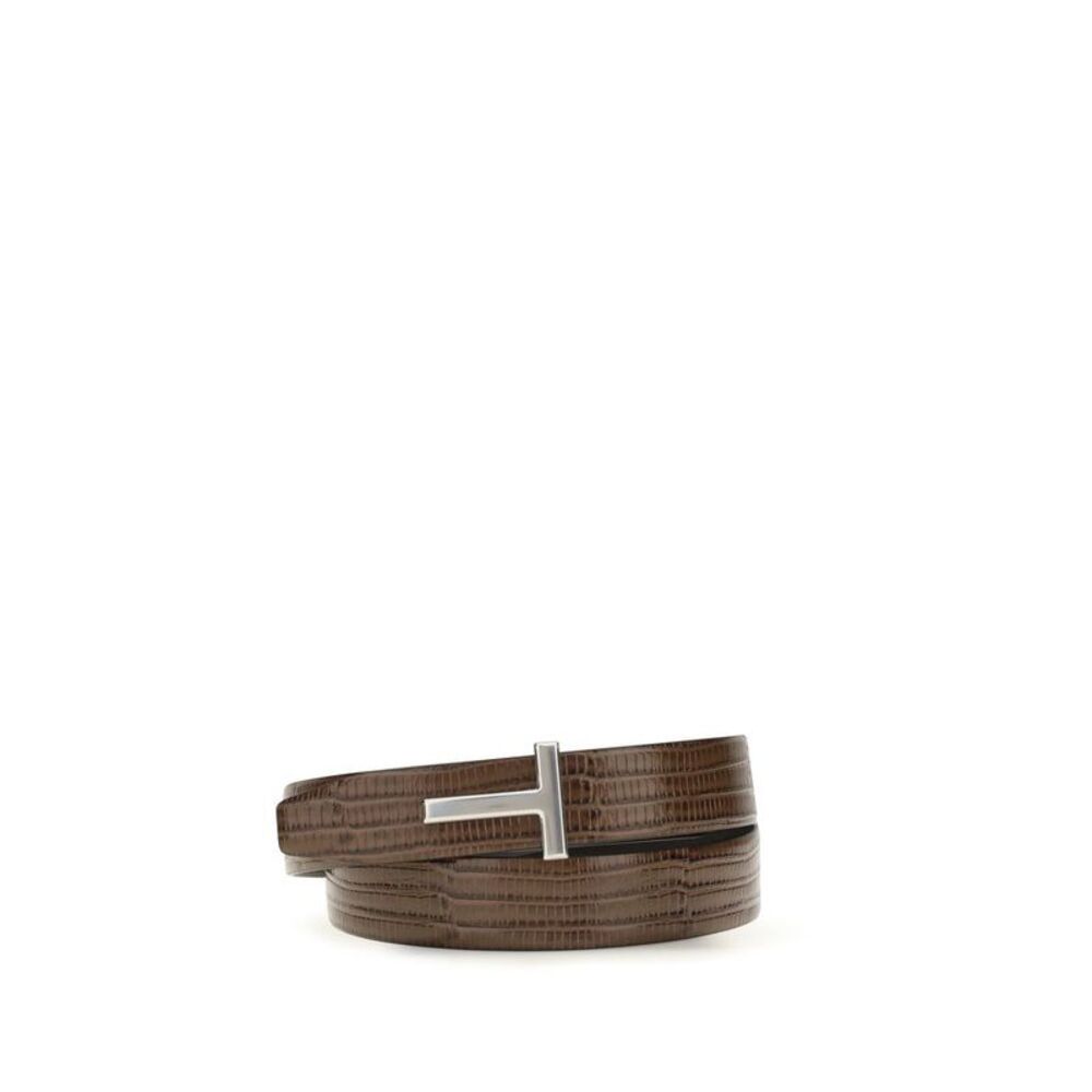 Tom Ford Brown Calf Leather Bos Taurus Men's Belt